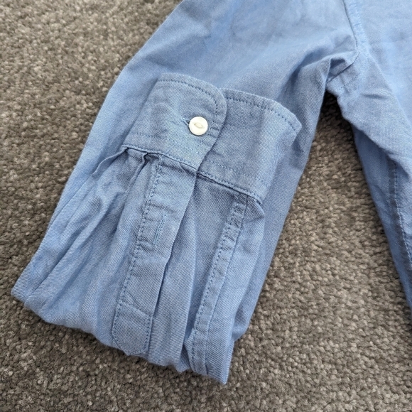 POLO Ralph Lauren lightweight thin cotton denim look button down shirt girls 6T - Picture 3 of 6